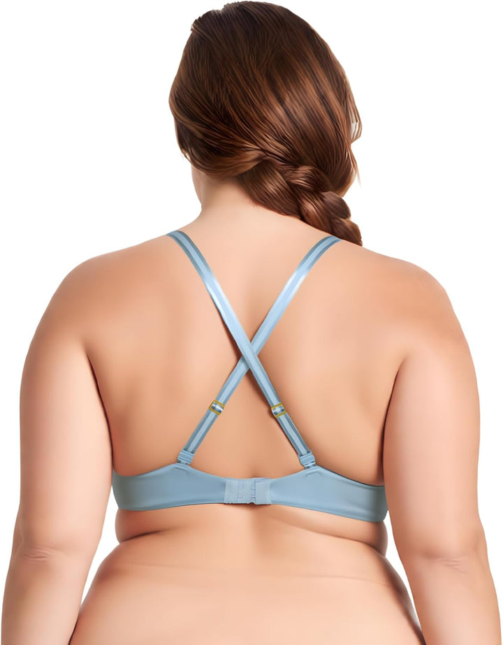 Curve Muse Damen Übergrösse Vollständige Abdeckung Bügel vorne schliessen BHs-1PK oder 2PK 70C Licht