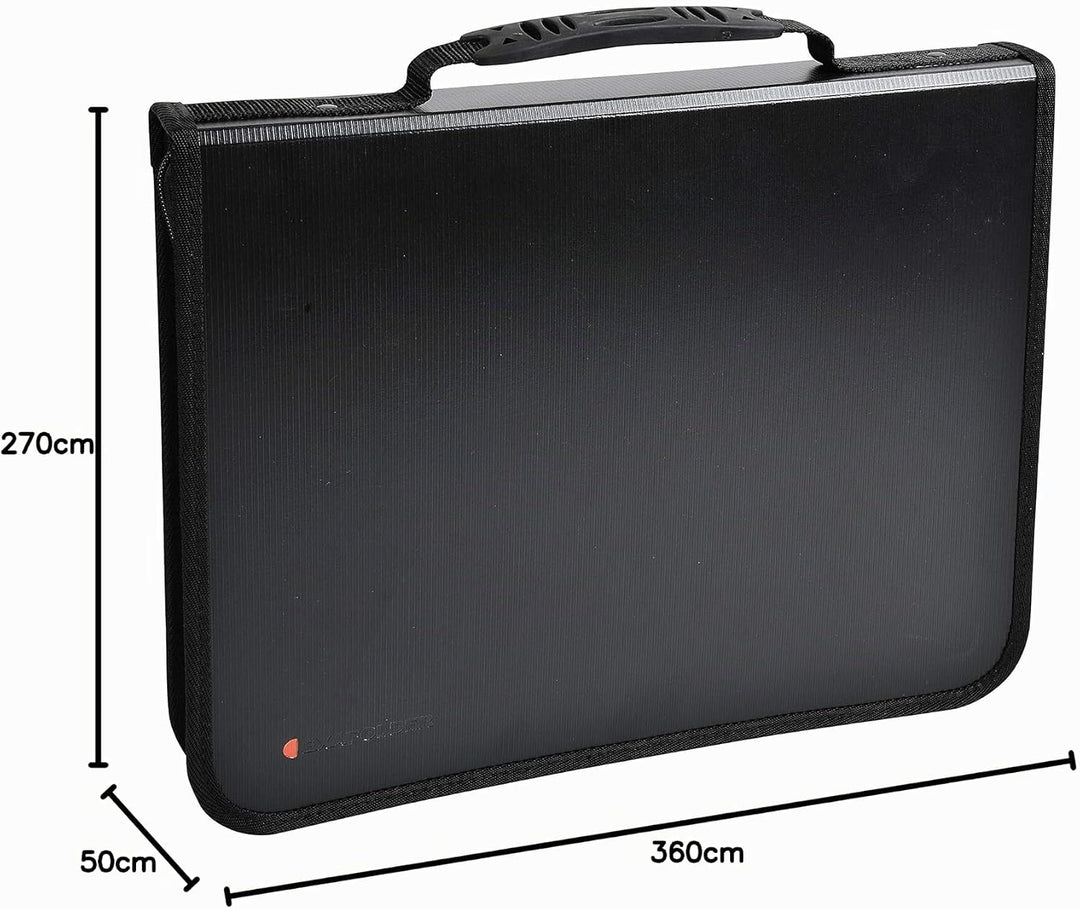 Exacompta 55634E Konferenzmappe Exafolder mit Reissverschluss und Henkel / Schwarzer Organizer mit a