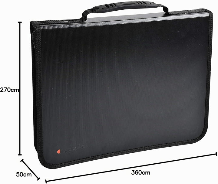 Exacompta 55634E Konferenzmappe Exafolder mit Reissverschluss und Henkel / Schwarzer Organizer mit a