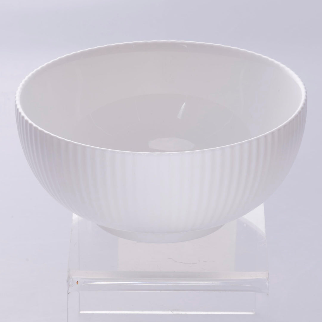 6er Set Schale aus Opalglas 15 cm, Oberfläche bearbeitet, weiss