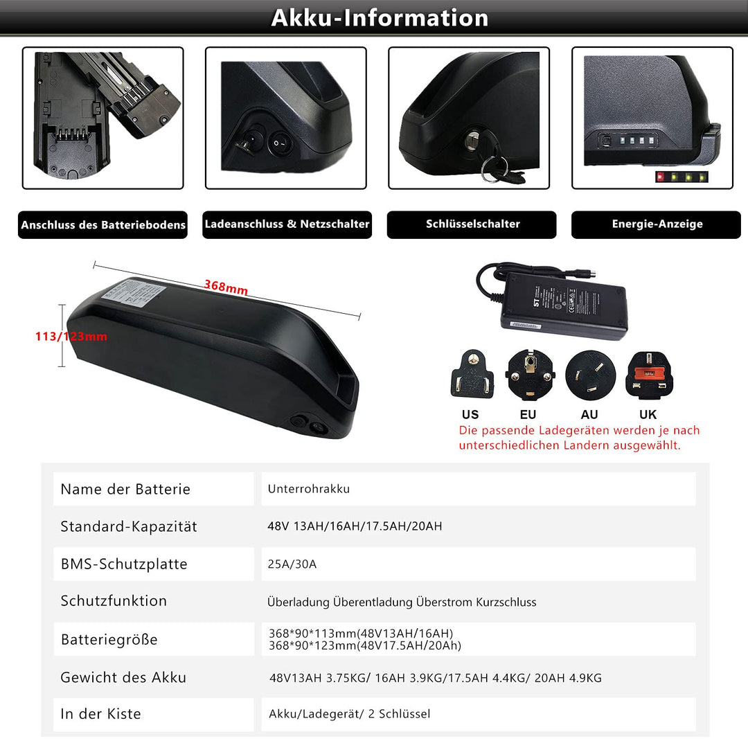BAFANG Mittelmotor mit Akku 36V 250W 48V 500W 750W 1000W BBS01B BBS02B BBS03B BBS-HD G340 Uart Motor