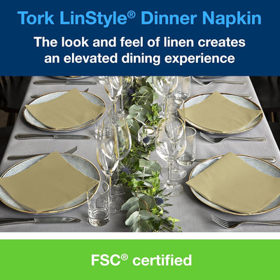 Tork 478712 Linstyle Premium Dinnerservietten Champagner / Servietten stoffähnlich und saugfähig / 1