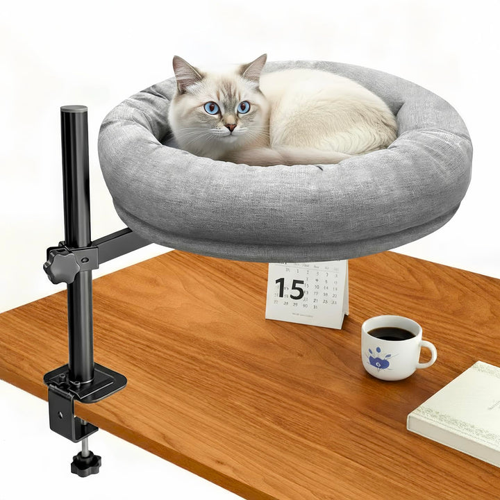 homegroove Katze Schreibtisch Bett, Katze Bett für Schreibtisch mit 360 ° Drehung & Höhenverstellbar