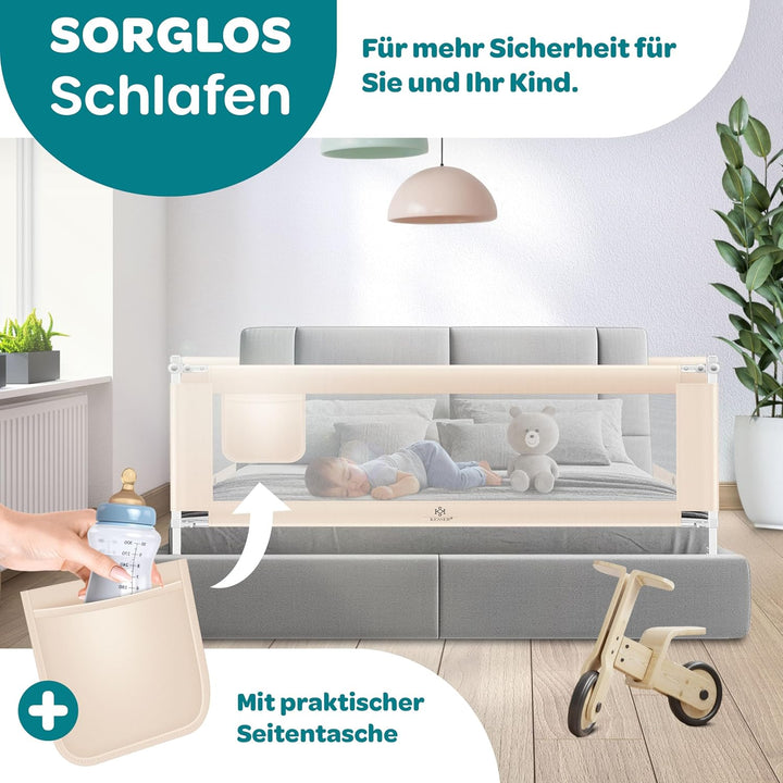 KESSER® Bettgitter 150cm Bettschutzgitter Kinderbettgitter für Kinder Babybettgitter Klappbar, Kinde