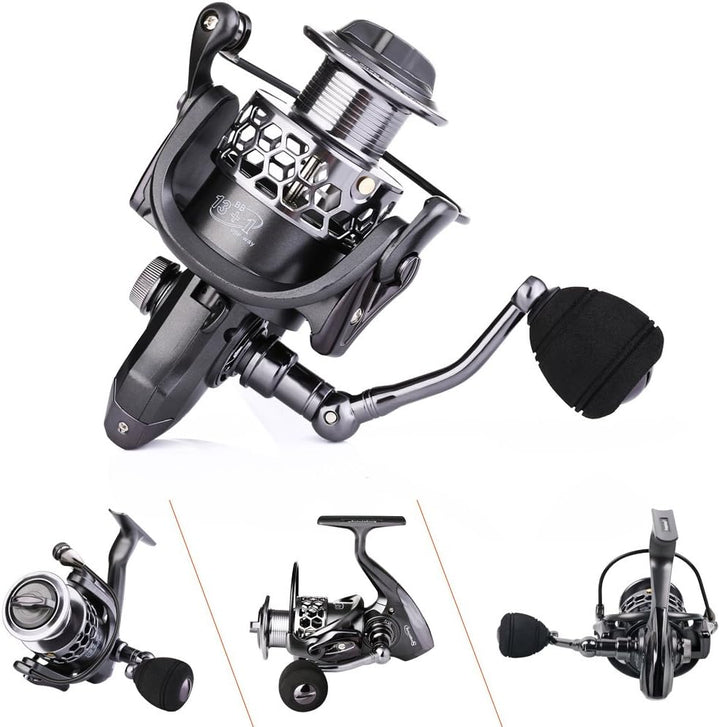 Sougayilang Angelrolle 13 + 1BB Leichtgewichtig, ultraglatt, Aluminium, drehbar, mit gratis Ersatz-G