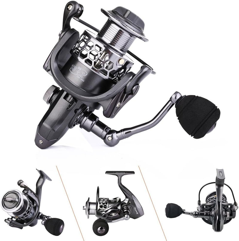 Sougayilang Angelrolle 13 + 1BB Leichtgewichtig, ultraglatt, Aluminium, drehbar, mit gratis Ersatz-G