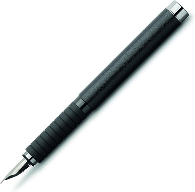 Faber-Castell 148832 - Füllfederhalter Basic Black Leder, Feder EF, schwarz schwarz leder Füller Fed