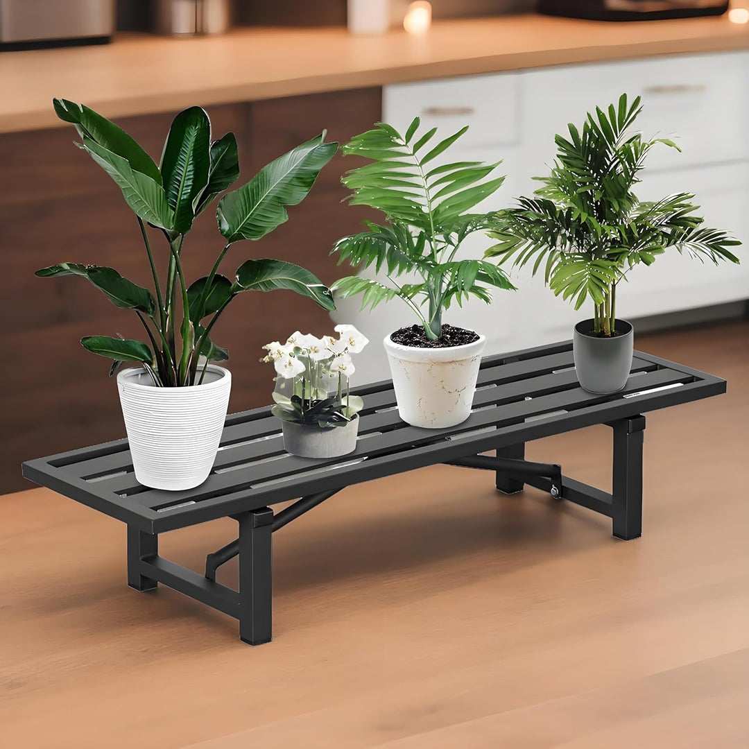 DHYGOTFUR Pflanzenständer Blumenständer Draussen& Innen Aluminium, Blumenbank Pflanzen Blumenregal f