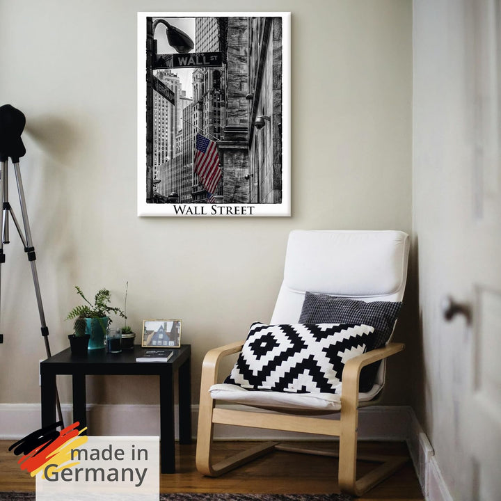 ARTland Leinwandbilder Wandbild Bild auf Leinwand 45x60 cm Wanddeko New York City Wall Street Börse