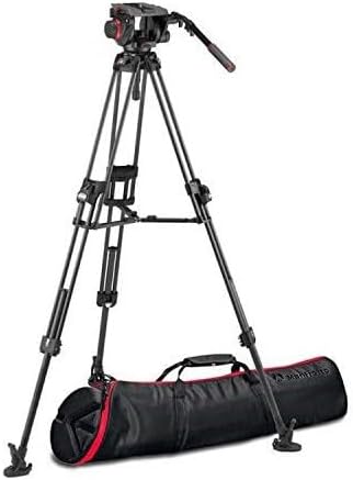 Manfrotto, Fluid-Videokopf 509 mit Fast Twin Videostativ 645, Tripod aus Carbon, Stativ Profi-Kit fü