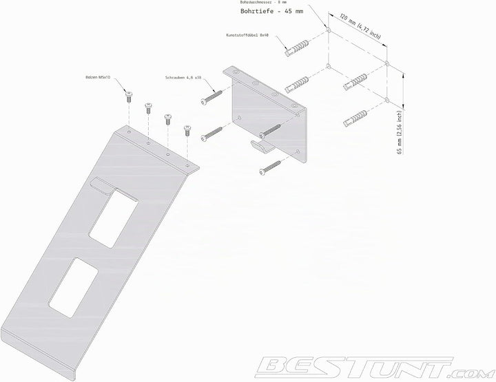 Helmhalterung | Für Motorrad Halter Regal Rack Lagerung Fixierung | Berg an der Wand | Schwarz, Schw
