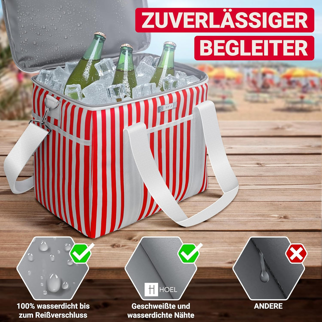 HOEL Kühltasche gross 20L &amp; 30L faltbar - Isolierte Thermotasche - Lunchtasche wasserdicht &amp; auslauf