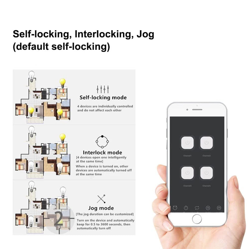 MHCOZY 2 Kanal 5V 85-250V ZigBee Smart Relais Schalter, einstellbare Selbstsperrung und Momentanbetr