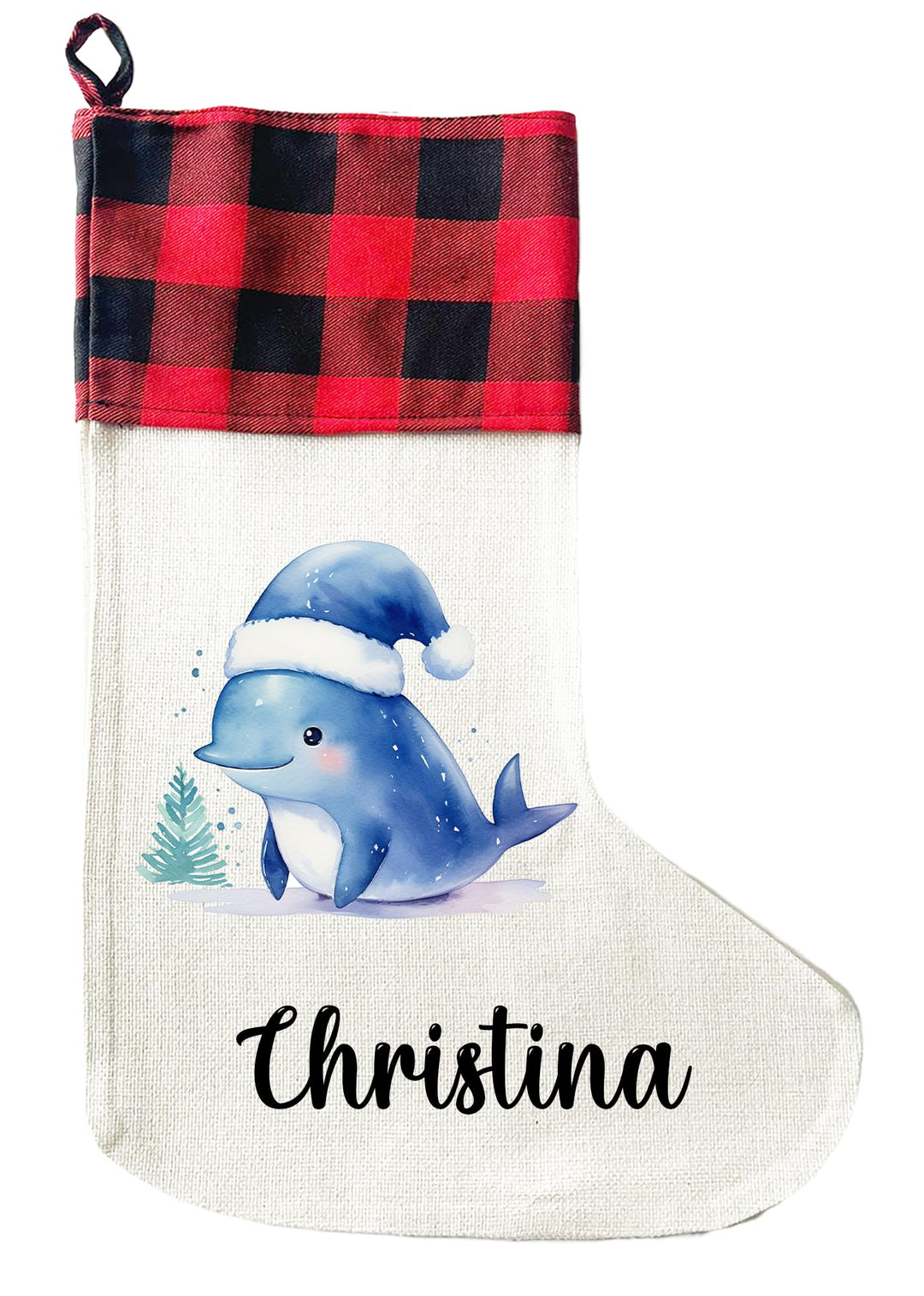 Personalisierte Weihnachtssocken mit Tieren - 40cm x 30cm - Weihnachtsstrumpf zum Nikolaus oder Weih
