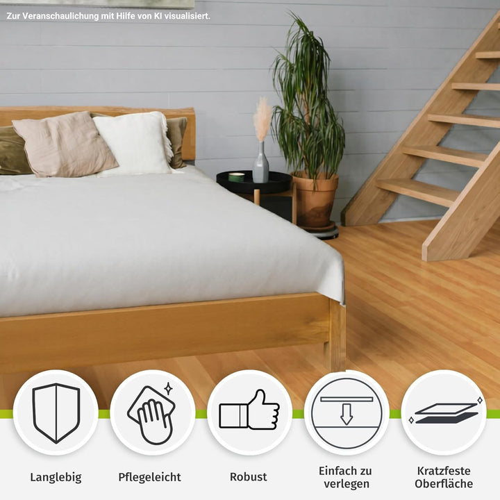 HORI Laminatboden Easy & Selection - Klicklaminat in Holzoptik - 3-Stab Schiffsboden - für Fussboden
