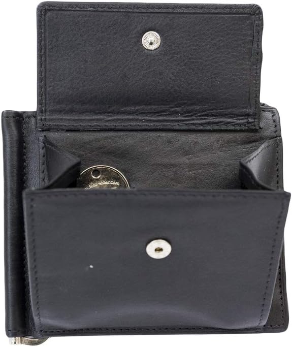 LEAS Dollar Clip mit Kleingeldfach RFID Geldscheinklammer flach Geldklammer Money Clip extra dünn fü