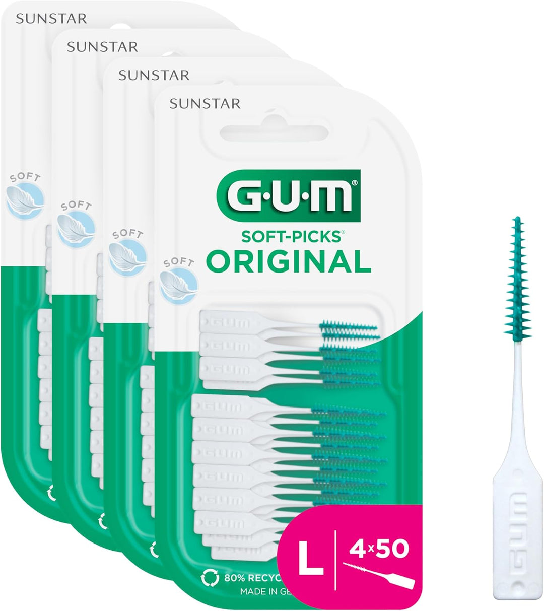 GUM SOFT-PICKS ORIGINAL Interdentalreiniger | Zahnreinigung Und Plaqueentfernung (L - 4x50) L - [4 x