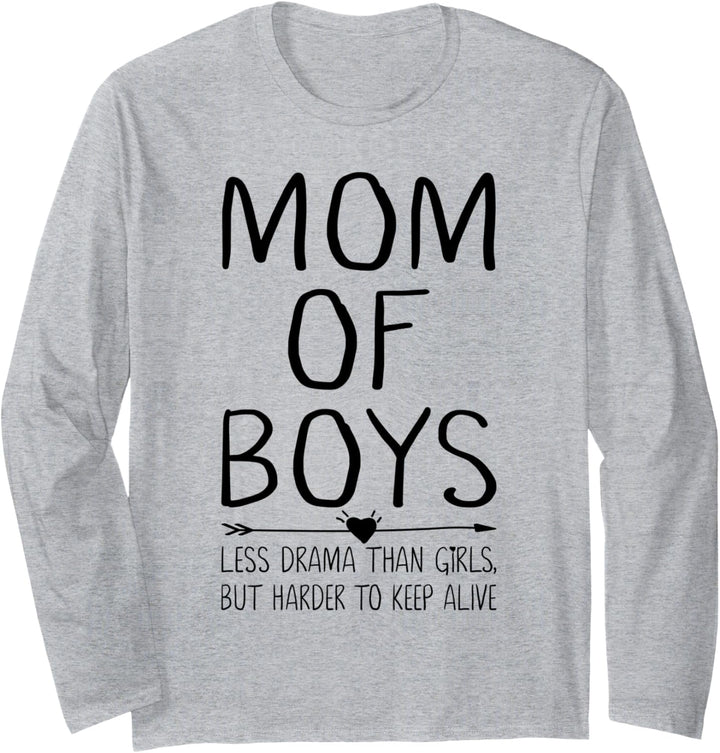 Motherhood Gift for Mama Superhero Mother Funny Mom of Boys Langarmshirt