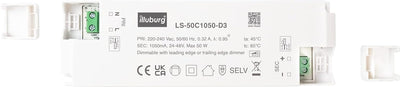 illuburg LED Trafo Dimmbar Triac 1050mA Konstantstrom 25W - 50W LED Netzteil Treiber Transformator D