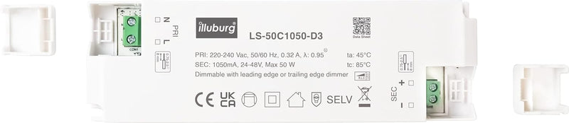 illuburg LED Trafo Dimmbar Triac 1050mA Konstantstrom 25W - 50W LED Netzteil Treiber Transformator D