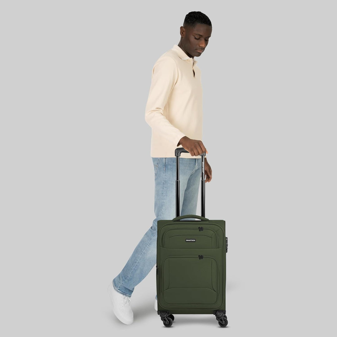 SMARTBOX Weichgepäck Kabinen-Koffer für Damen & Herren | Kleiner Cabin-Trolley 36 x 23 x 57 cm | 4 R