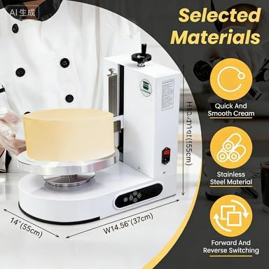 Einstellbare Tortencremestreichmaschine Automatisch Verstellbarer Tortenglätter für 4-12 Zoll Kuchen