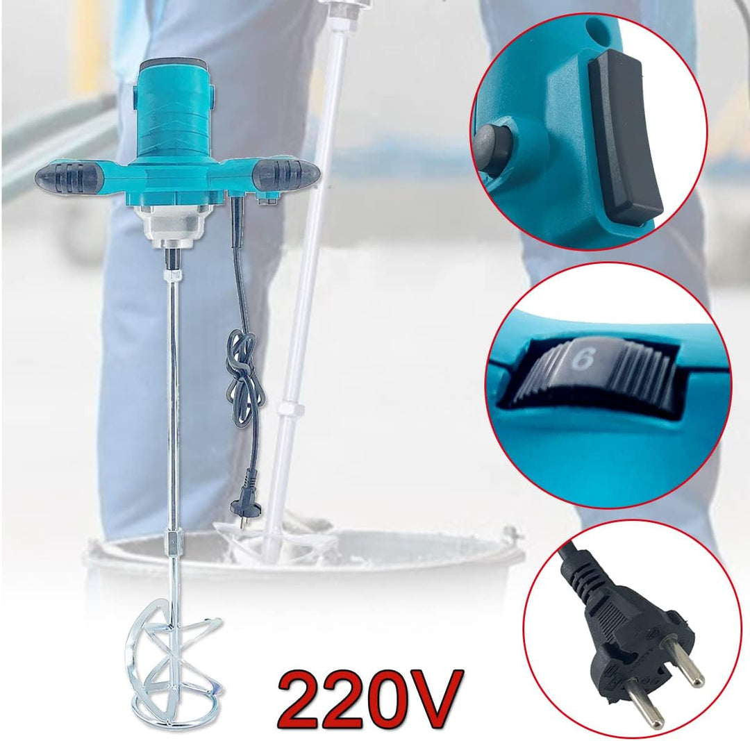 TABODD 2100W Rührwerk Mörtelrührer 220V, 800R/min 6 Stufen Handrührgeräte Mischer Rührer Rührgerät M