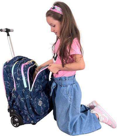 St.Right Sky Unicorn Rucksack Trolley Schule Elementare Medium Mädchen Damen Gross