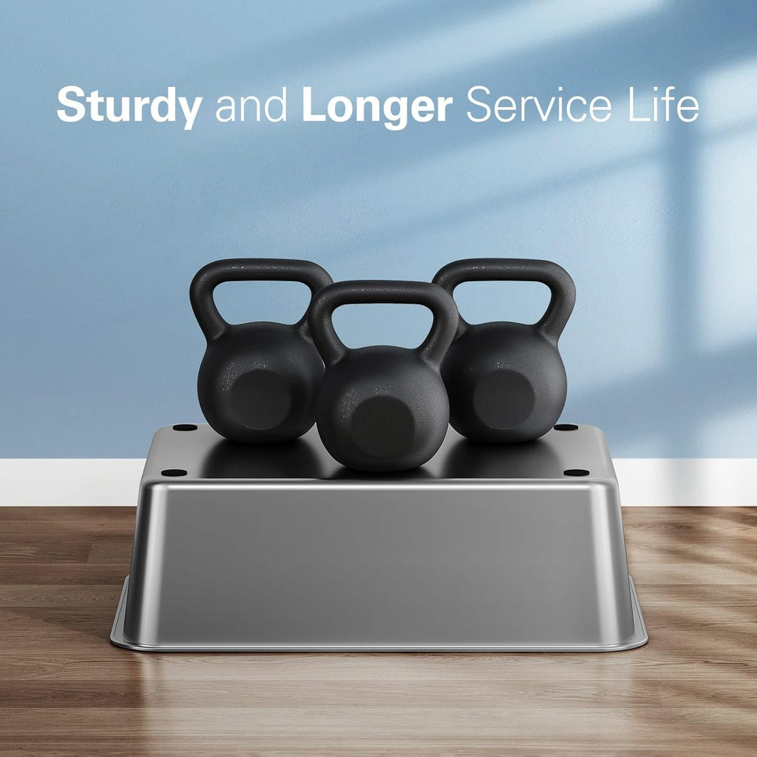 Barhon Katzenklo Edelstahl 50 x 35 x 15 cm, Katzentoilette Edelstahl für Grosskatzen mit hoher Seite