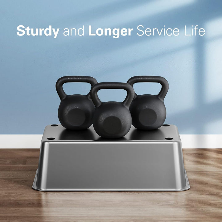 Barhon Katzenklo Edelstahl 50 x 35 x 15 cm, Katzentoilette Edelstahl für Grosskatzen mit hoher Seite