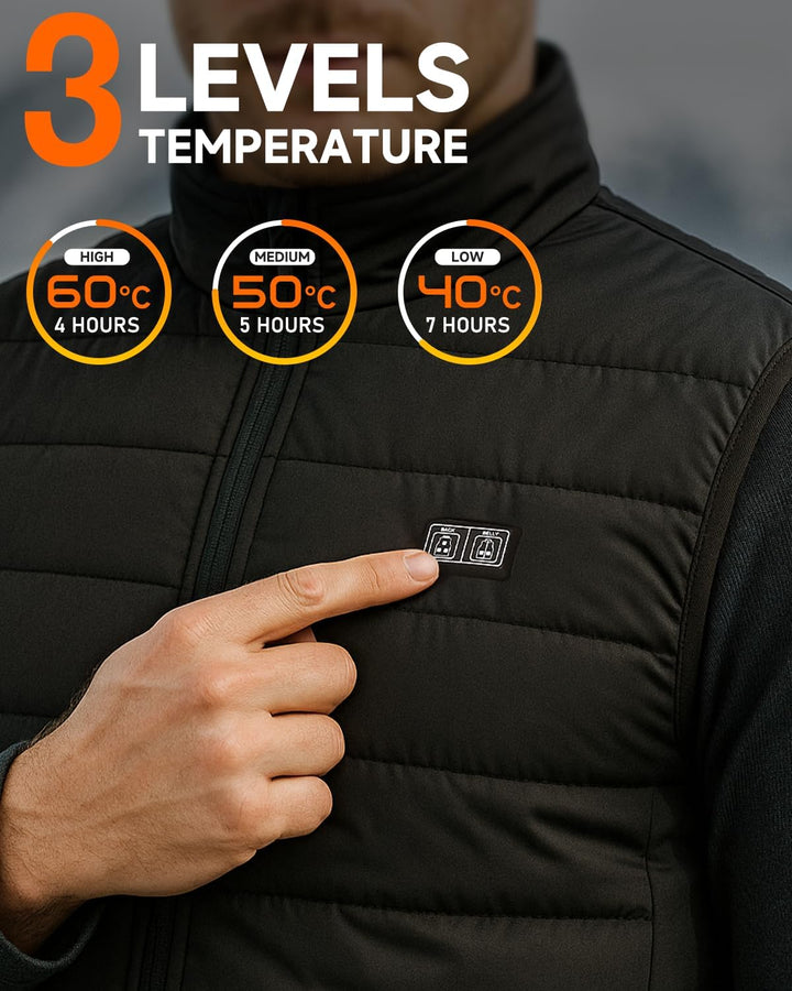 LABCOOL Beheizbare Weste,beheizte herren damen, Heizweste mit 7,4V 25000mAh Akku,Wärmeweste mit 6 He