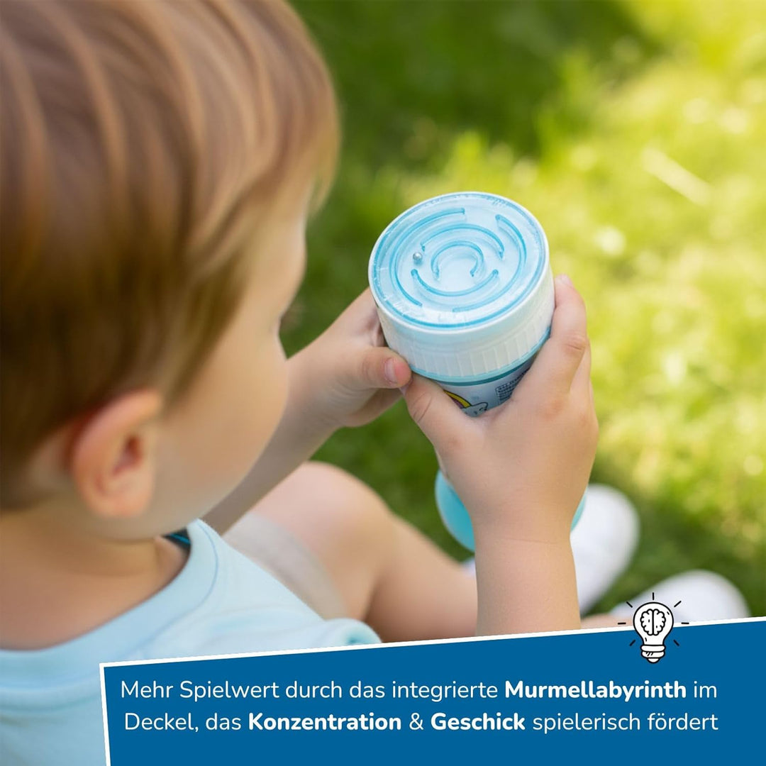 alldoro 63072 Seifenblasen 12er Set, mit Labyrinth-Spiel &amp; Pustestäbchen, Gastgeschenk oder Mitbring