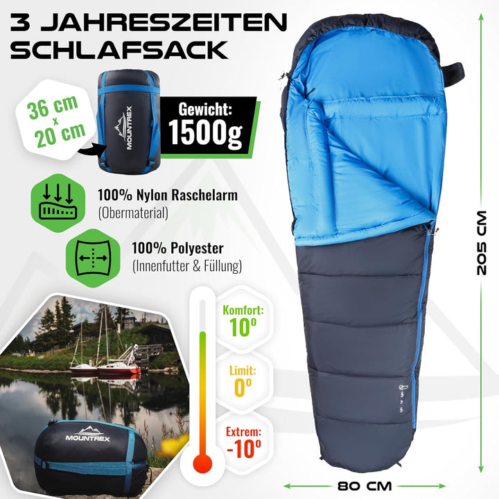 Schlafsack - Kleines Packmass & Ultraleicht (760g/1500g) - Outdoor Sommerschlafsack (100GSM) / 3-4 J
