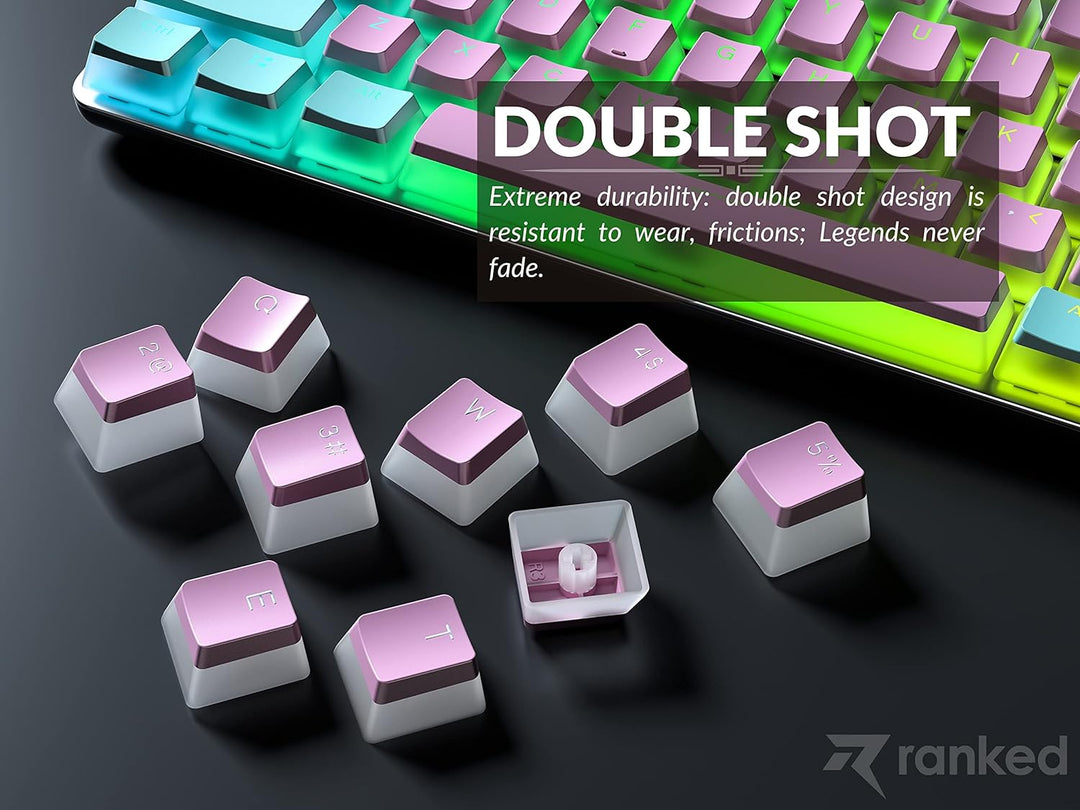 Ranked Pudding PBT-Tastenkappen | 112 Double Shot Transluzent ANSI US- und ISO-Layout | OEM-Profil f
