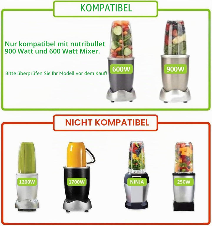 Ersatzbecher für Mixer, 900 ml, für NutriBullet Pro 900 W/600 W Serie Becher mit Flip Top to Go Deck