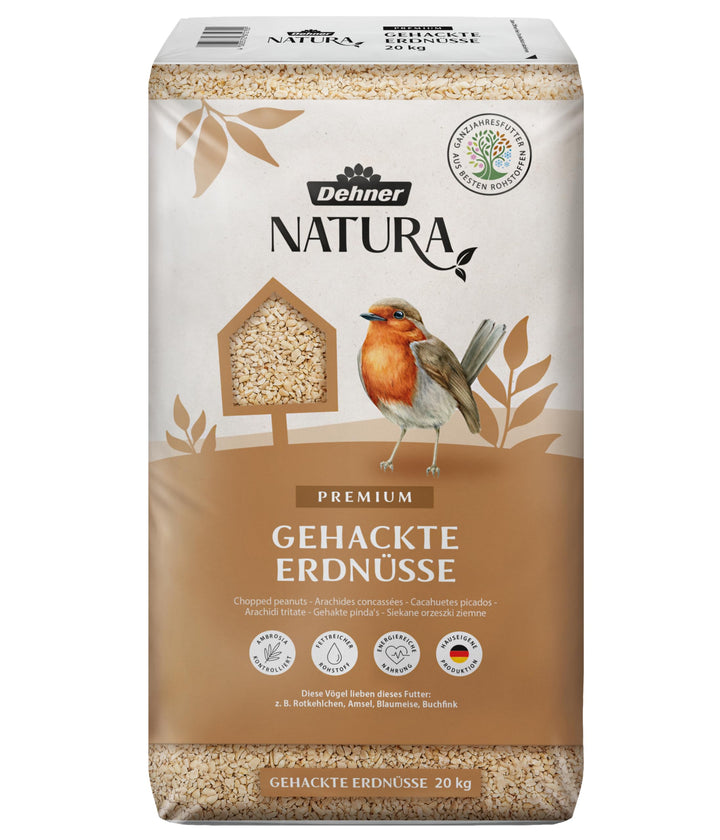Dehner Natura Wildvogelfutter, gehackte Erdnüsse, 20 kg 20 kg (1er Pack) Single, 20 kg (1er Pack) Si