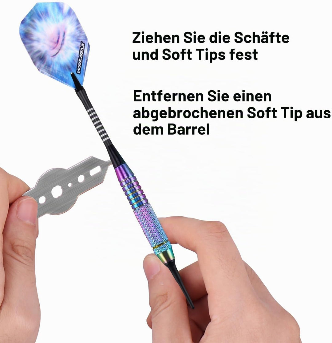 WIN.MAX Dartpfeile mit kunststoffspitze für elektronische dartscheibe 12 Stück Soft Darts Pfeile Set