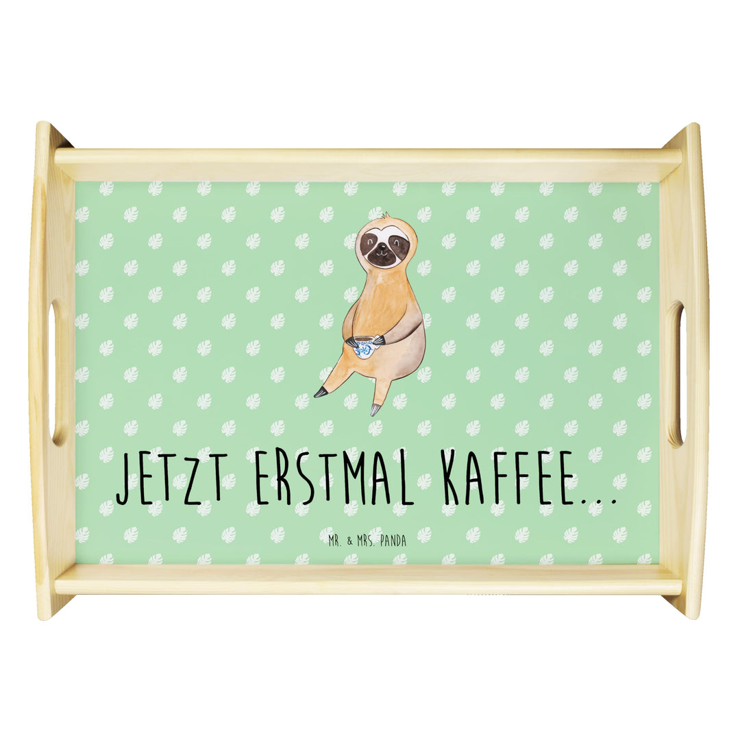 Mr. & Mrs. Panda tablett Holz Faultier Kaffee - Geschenk, Serviertablett, aus, Holztablett, Coffee,