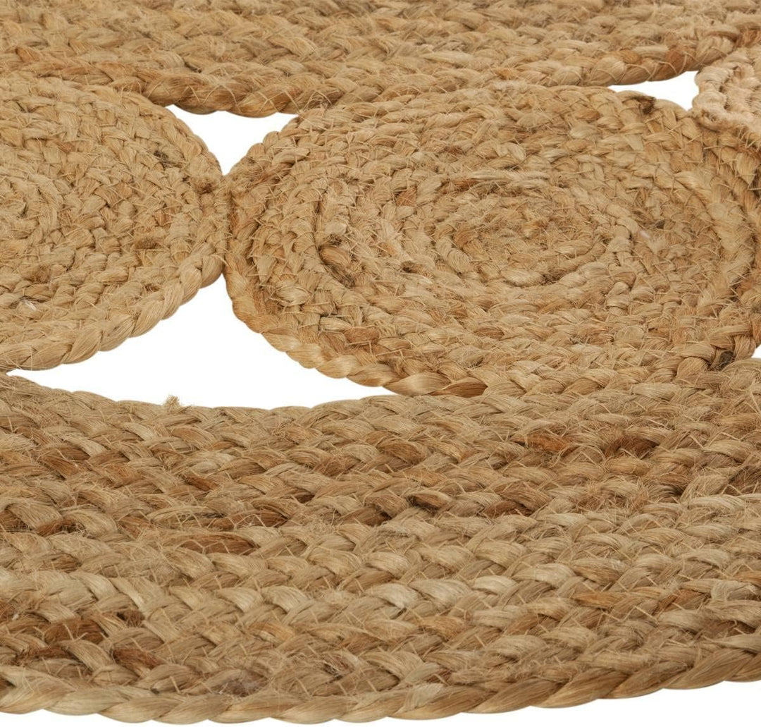 Jute Wind durchbrochener Teppich D120 D. 120 cm Beige, D. 120 cm Beige