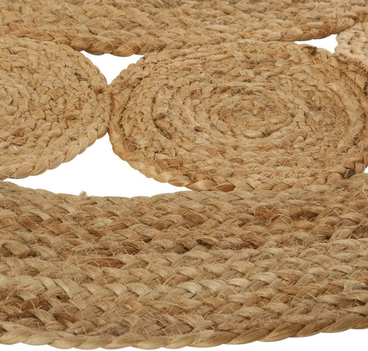 Jute Wind durchbrochener Teppich D120 D. 120 cm Beige, D. 120 cm Beige