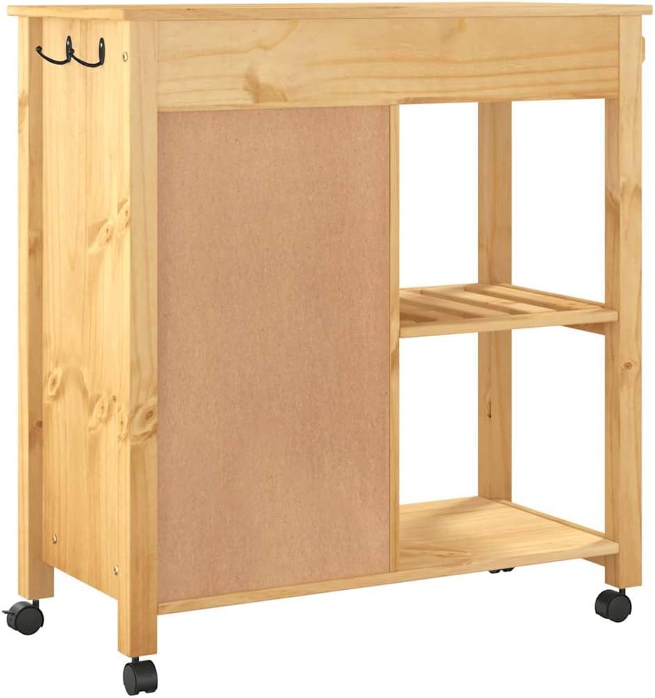 vidaXL Küchenwagen, Servierwagen mit viel Stauraum, Beistellwagen für Küche Wohnzimmer Badezimmer, T