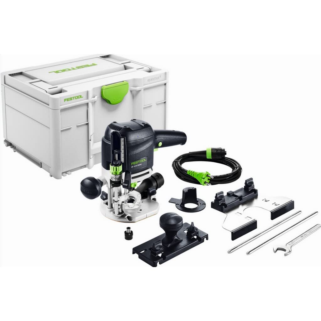 Festool Oberfräse OF 1010 REBQ-Plus (mit Spannzange, Seitenanschlag, Führungsschienen-Adapter, Spanf
