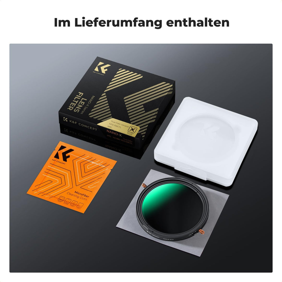 K&F CONCEPT 49mm Polfilter(CPL) & ND2-ND32 Filter 2-IN-1 multifunktionaler Filter（1-5 Blendenstufen）