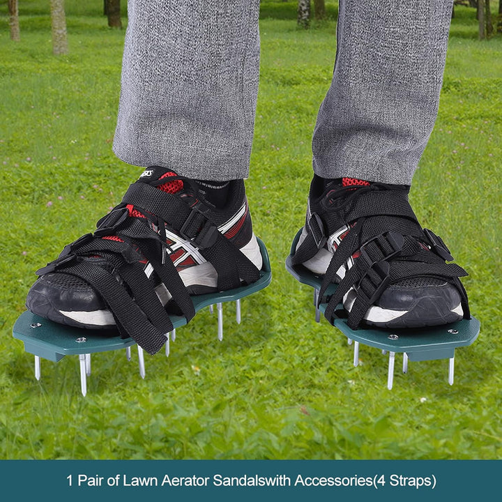 Yosoo Health Gear 1 Paar Rasenbelüfter-Sandalen, Robuste Gras-Spikes-e, Vormontiert für mit Verlänge