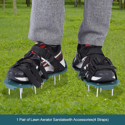 Cocoarm Rasenschuhe mit Spikes, 1 Paar Rasenbelüfterschuhe Zur Bodenbelüftung, Gartenschuhe mit Spik
