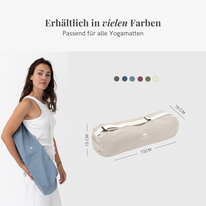 Lotuscrafts® Yogatasche PUNE aus Bio-Baumwolle, Fair &amp; Ökologisch, Ideale Yoga Tasche für Yogamatte