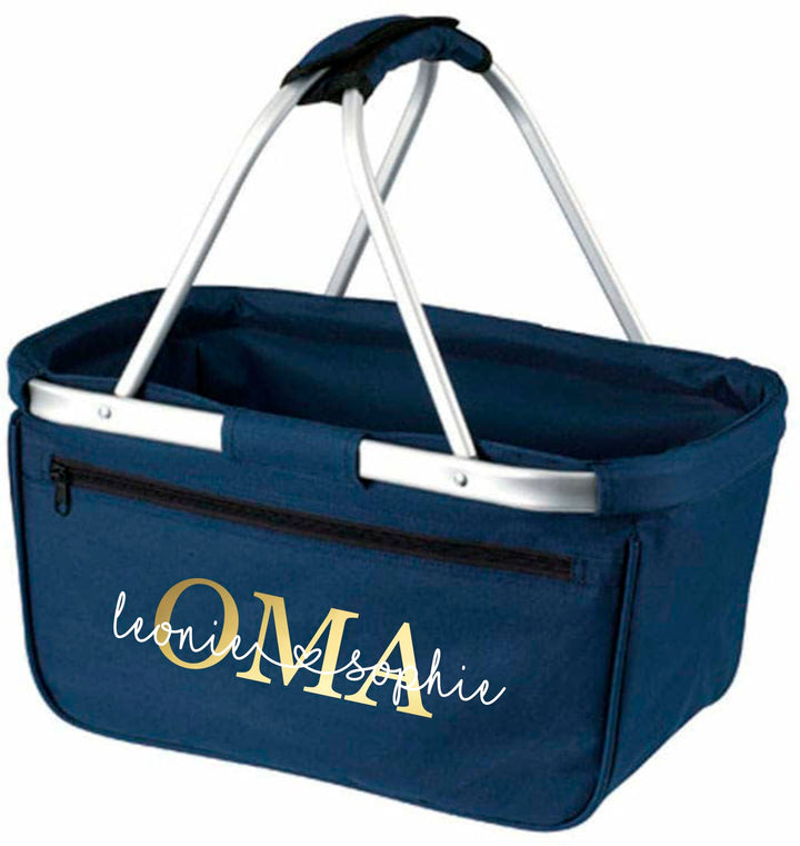 AWASG Einkaufskorb Oma - Personalisiert mit Name - Einkaufstasche faltbar Tragekorb mit Aufdruck - 4