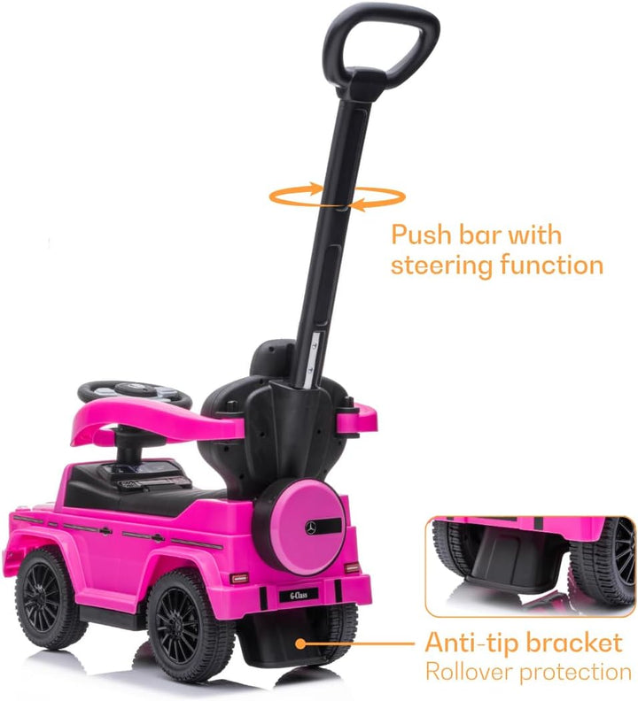 Mercedes G350d 2-in-1 Rutschauto mit Schiebestange, 1-3 Jahre, Rosa, Rosa