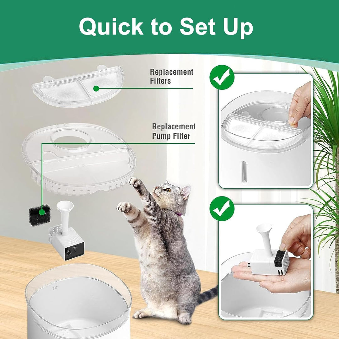 20 Stück Ersatzfilter für Trinkbrunnen, Katzenbrunnen 10 Stück Kohlefilter und 10 Stück Schaumfilter