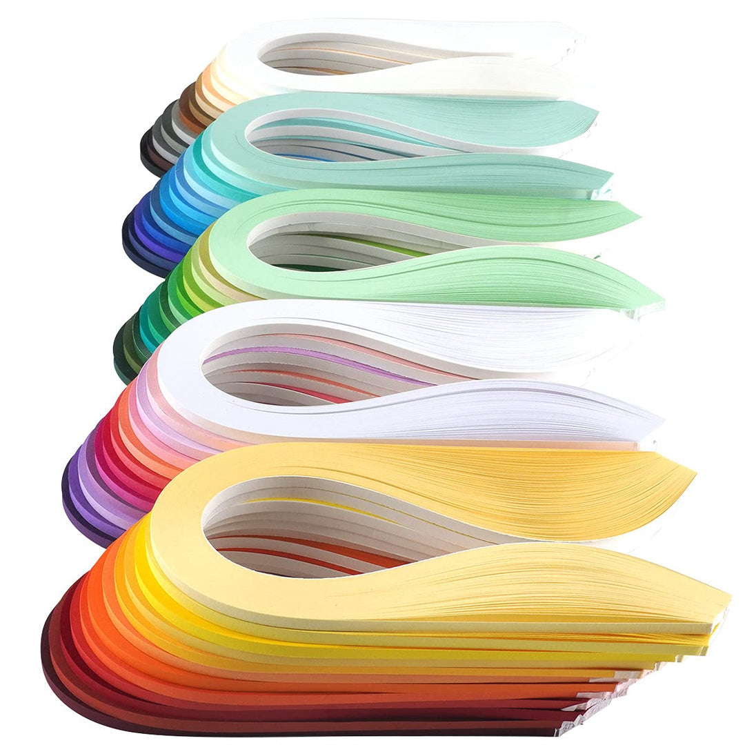 JUYA Quilling Einfarbiges Papier-Rüschen-Set, 60 Farben, 39 cm Länge, 100 Streifen pro Packung, Papi